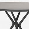 Set met ronde zwarte tafel 80x80 cm en 2 stoelen in modern design Aminos Dark 