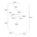 Set met vierkante zwarte tafel 70x70 cm en 2 stoelen Regas Dark 
