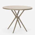 Set met 2 design stoelen en ronde beige tafel 80x80 cm van polypropyleen Ipsum 