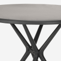 Ensemble Table Ronde Noire 80cm et 2 Chaises Design Moderne pour Jardin Bar Restaurant Ipsum Dark 