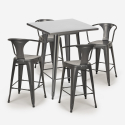 Set met hoge metalen tafel 60x60 cm en 4 barkrukken Bucket Aankoop