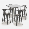 Set met hoge metalen tafel 60x60 cm en 4 barkrukken Bucket Aankoop