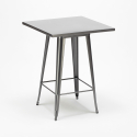 table 60x60cm + 4 tabourets style bar cuisine bucket 