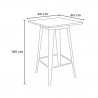 table 60x60cm blanc métal + 4 tabourets bar cuisine bucket white 