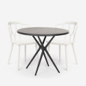 Set met ronde zwarte tafel 80x80 cm en 2 polypropyleen stoelen Kento Dark Catalogus