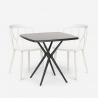 Ensemble Table Carrée Noire 70x70cm et 2 Chaises Extérieur Jardin Restaurant Bar Design Saiku Dark Catalogue