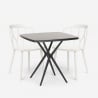 Vierkante zwarte tafel set 70x70cm 2 stoelen outdoor design Saiku Dark Catalogus