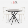 Ensemble Table Carrée Noire 70x70cm et 2 Chaises Extérieur Jardin Restaurant Bar Design Saiku Dark Vente