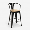 Set met hoge zwarte tafel 60x60 cm en 4 barkrukken Bucket Black Top Light 