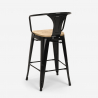 Set met hoge zwarte tafel 60x60 cm en 4 barkrukken Bucket Black Top Light 