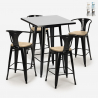 Set met hoge zwarte tafel 60x60 cm en 4 barkrukken Bucket Black Top Light Verkoop