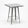 ensemble table haute 60x60cm 4 tabourets industriel bois métal bucket wood 