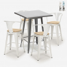 Set met hoge metalen tafel 60x60 cm en 4 barkrukken Bucket Top Light Aanbod
