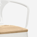 ensemble table blanche 60x60cm 4 tabourets en métal bucket white top light 