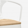 ensemble table blanche 60x60cm 4 tabourets en métal bucket white top light 