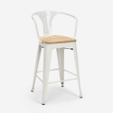 ensemble table blanche 60x60cm 4 tabourets en métal bucket white top light 