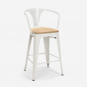 ensemble table blanche 60x60cm 4 tabourets en métal bucket white top light 