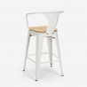 ensemble table blanche 60x60cm 4 tabourets en métal bucket white top light 