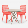 Ensemble 2 Chaises Design Moderne Table Ronde Beige 80cm Extérieur Jardin Cuisine Restaurant Bardus Caractéristiques