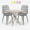 Set 2 stoelen modern design ronde tafel beige 80x80cm outdoor Bardus Karakteristieken