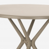 Ensemble 2 Chaises Design Moderne Table Ronde Beige 80cm Extérieur Jardin Cuisine Restaurant Bardus 