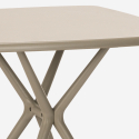 Set met 2 polypropyleen design stoelen en vierkante beige tafel 70x70 cm Cevis 