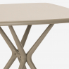 Set met 2 polypropyleen design stoelen en vierkante beige tafel 70x70 cm Cevis 