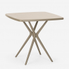 Set met 2 polypropyleen design stoelen en vierkante beige tafel 70x70 cm Cevis 