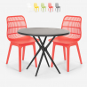 Set met 2 modern design stoelen en ronde zwarte tafel 80x80 cm Bardus Dark Karakteristieken