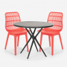 Set met 2 modern design stoelen en ronde zwarte tafel 80x80 cm Bardus Dark Prijs