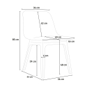 Set met 2 polypropyleen design stoelen en vierkante zwarte tafel 70x70 cm Cevis Dark 