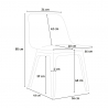 Set met 2 polypropyleen design stoelen en vierkante zwarte tafel 70x70 cm Cevis Dark 
