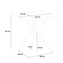 Set met 2 polypropyleen design stoelen en vierkante zwarte tafel 70x70 cm Cevis Dark 