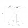 Set met 2 polypropyleen design stoelen en vierkante zwarte tafel 70x70 cm Cevis Dark 