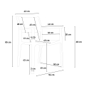 Set met vierkante zwarte tafel 70x70 cm en 2 polypropyleen design stoelen Clue Dark Aankoop