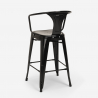 ensemble table bois 60x60cm 4 tabourets industriel cuisine bar mason noix 