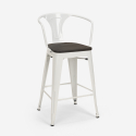 ensemble 4 tabourets table bois métal 60x60cm industriel mason wood 