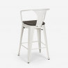 ensemble table bois métal 60x60cm 4 tabourets industriel mason noix wood 