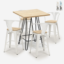 ensemble table haute 60x60cm 4 tabourets bar cuisine mason top light Offre