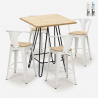 ensemble table haute 60x60cm 4 tabourets bar cuisine mason top light Offre