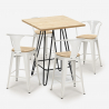 ensemble table haute 60x60cm 4 tabourets bar cuisine mason top light Modèle