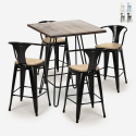 ensemble table haute 60x60cm 4 tabourets bar cuisine mason noix top light Remises