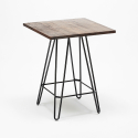 houten metalen salontafel set 60x60cm 4 krukken Lix mason noix steel top 