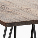 ensemble 4 tabourets style table 60x60cm industriel mason noix steel top light 