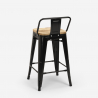 Industriële set met 4 barkrukken en een tafel 60x60 cm Mason Noix Steel Top Light 