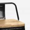 Industriële set met 4 barkrukken en een tafel 60x60 cm Mason Noix Steel Top Light 
