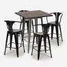 Industriële set met hoge tafel 60x60 cm en 4 barkrukken Bruck Prijs