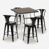 Industriële set met hoge tafel 60x60 cm en 4 barkrukken Bruck White Prijs