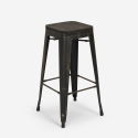 Industriële set met hoge bartafel 60x60 cm en 4 barkrukken Bent Model
