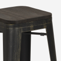 Industriële set met hoge bartafel 60x60 cm en 4 barkrukken Bent Karakteristieken